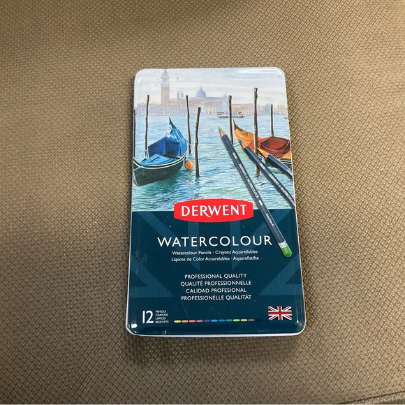 Derwent Watercolor Pencil Set of 12. Professional Quality in a tin. Firm - Picture 3 of 4